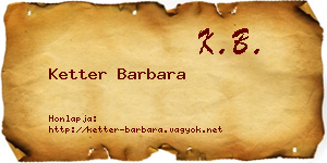 Ketter Barbara névjegykártya