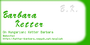 barbara ketter business card